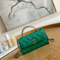 Chanel AP3238 Flap Chain Bag With Handle Green Calfskin Gold - Default Title - View 1