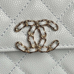 Chanel AP3238 Flap Chain Bag Light Blue Lambskin Gold With Handle Bag - Default Title - View 3