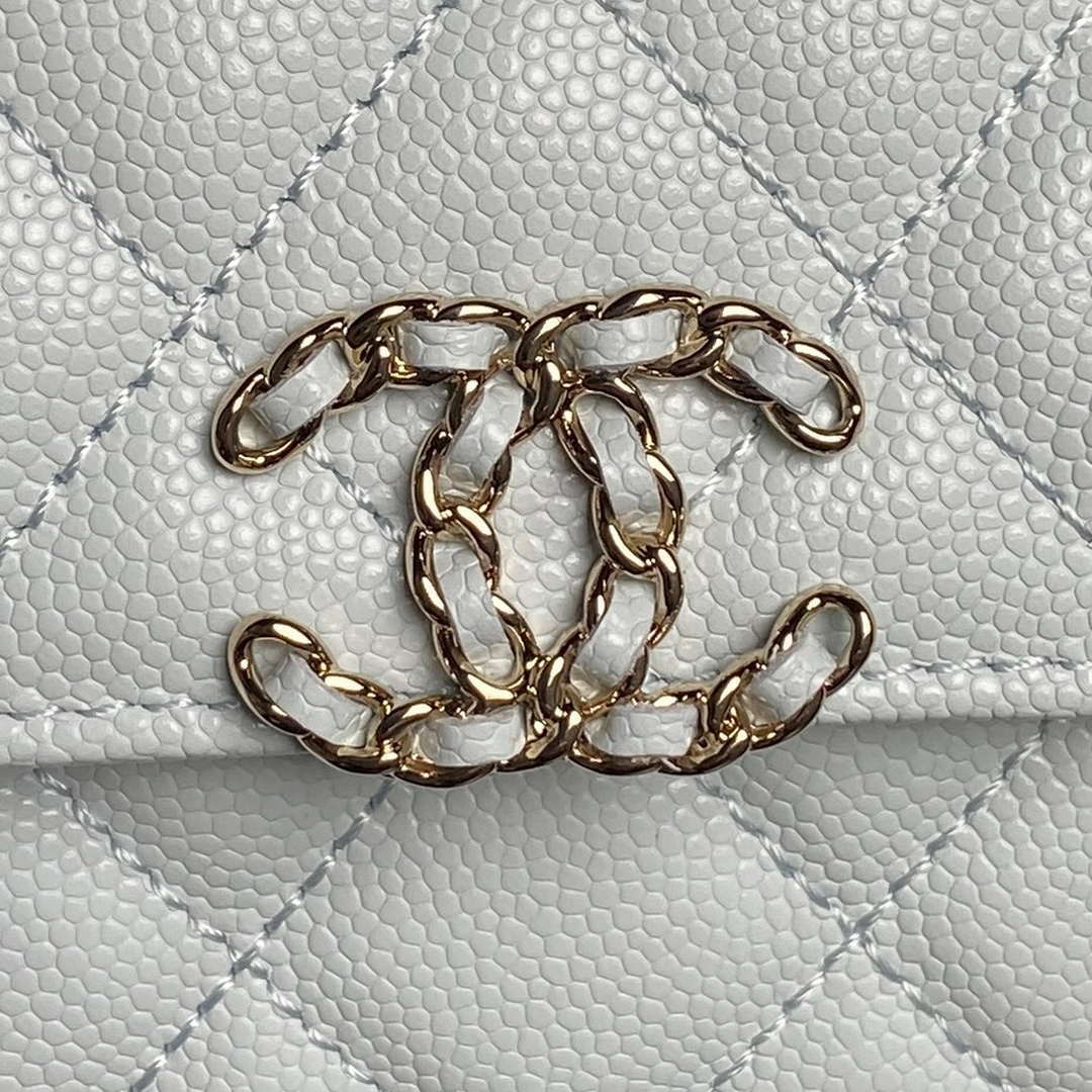Chanel AP3238 Flap Chain Bag Light Blue Lambskin Gold With Handle Bag