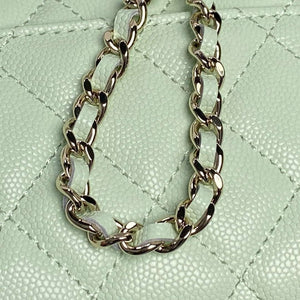 Chanel AP3238 Flap Chain Bag Light Green Lambskin Gold With Handle Bag - Default Title - View 5