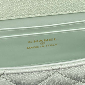 Chanel AP3238 Flap Chain Bag Light Green Lambskin Gold With Handle Bag - Default Title - View 9