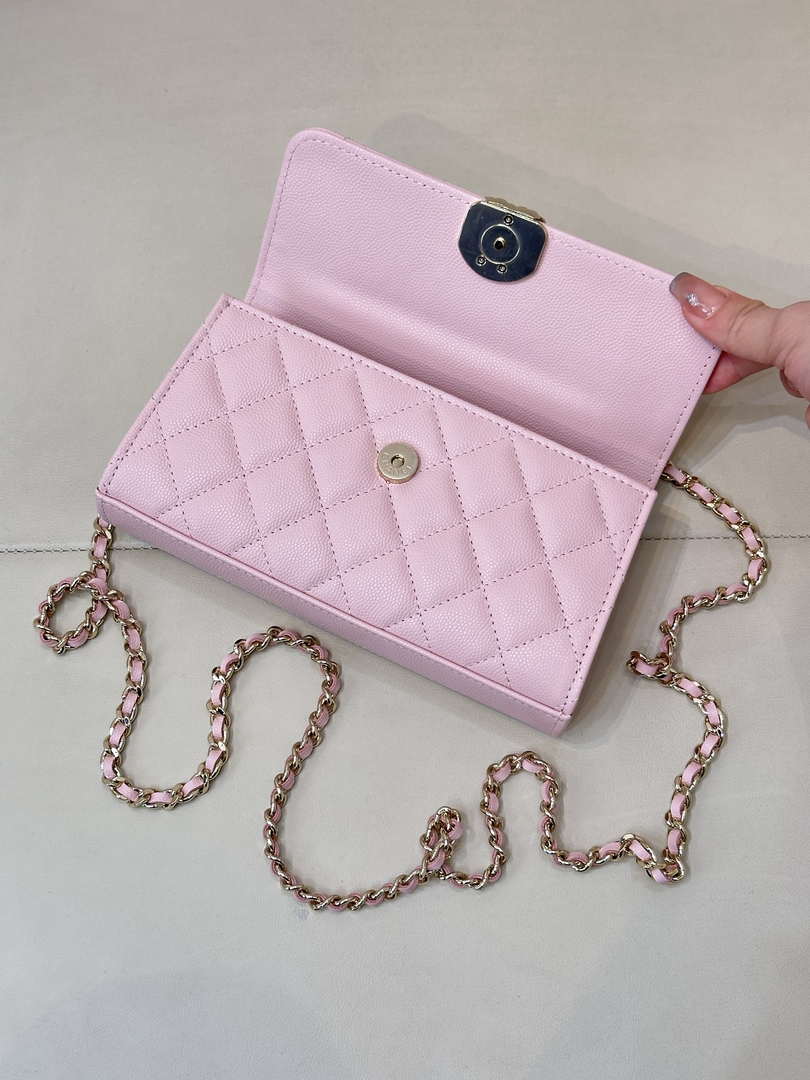 Chanel AP3238 Flap Chain Bag Pink Lambskin Gold With Handle Bag