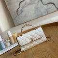 Chanel AP3238 Flap Chain Bag With Handle White Calfskin Gold - Default Title - View 1