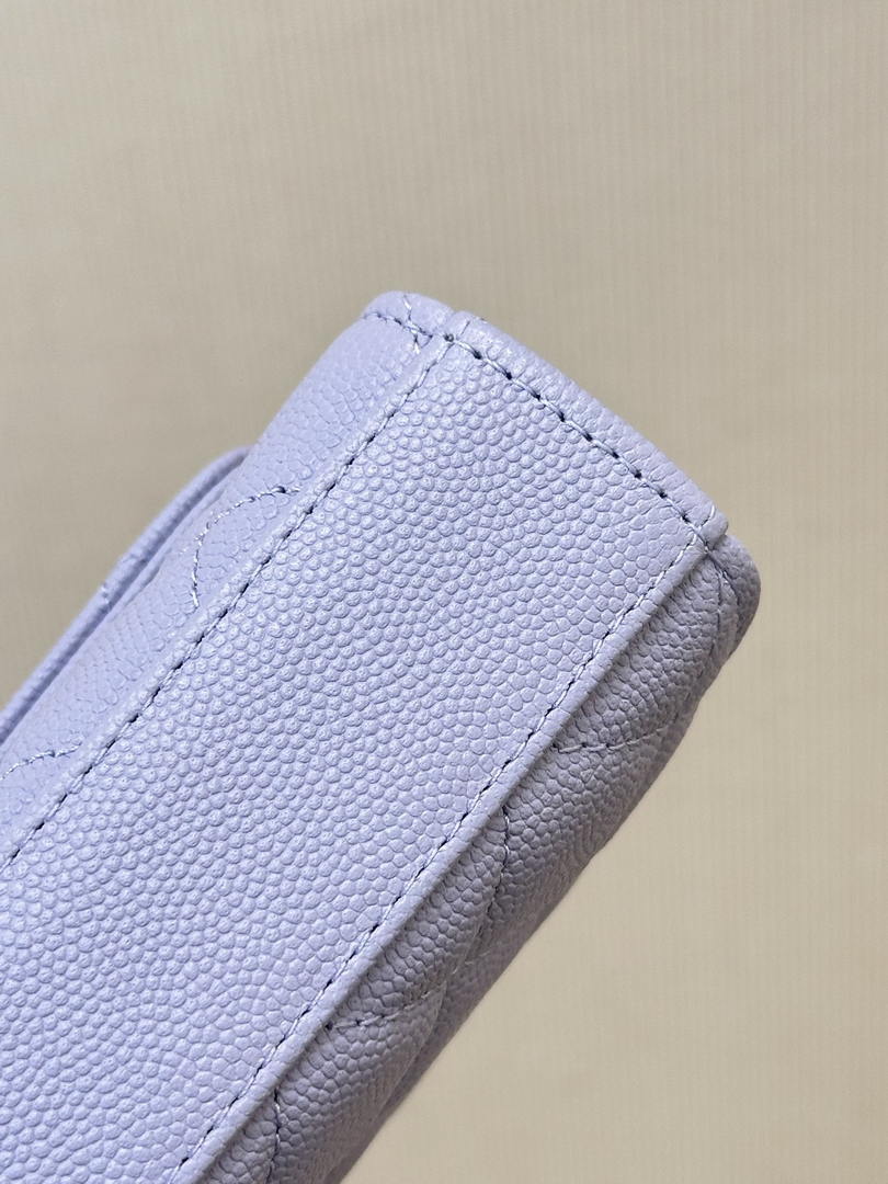 Chanel AP3238 Phone Holder with Chain Grained Shiny Calfskin Purple