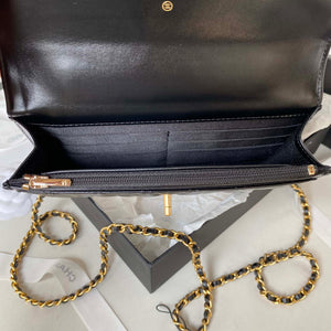 Chanel AP3240 Flap Bag With Top Handle Lambskin & Gold-Tone Metal Black - Default Title - View 5
