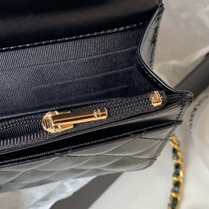 Chanel AP3240 Flap Bag With Top Handle Lambskin & Gold-Tone Metal Black - Default Title - View 6