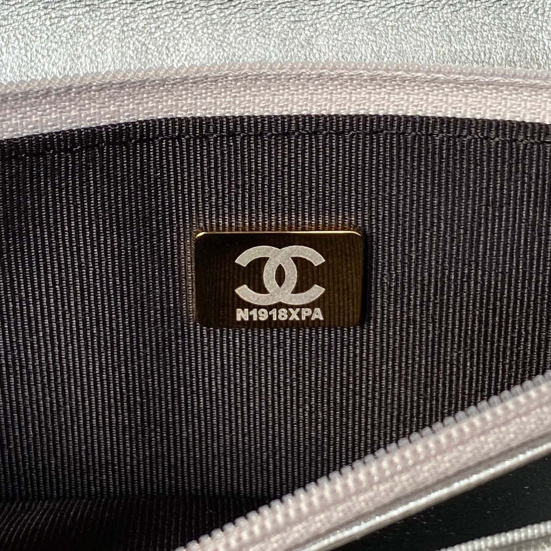 Chanel AP3240 Flap Bag With Top Handle Lambskin & Gold-Tone Metal Silver - Default Title - View 8