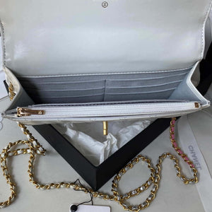 Chanel AP3240 Flap Bag With Top Handle Lambskin & Gold-Tone Metal White - Default Title - View 7