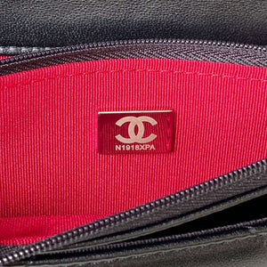 Chanel AP3267 19 Wallet on Chain Woc Shiny Lambskin Black - Silver - View 8