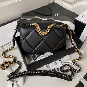 Chanel AP3267 19 Wallet on Chain Woc Shiny Lambskin Black - Silver - View 11