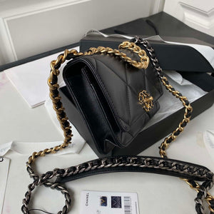 Chanel AP3267 19 Wallet on Chain Woc Shiny Lambskin Black - Silver - View 14