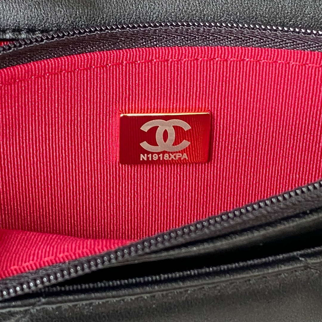 Chanel AP3267 19 Wallet on Chain Woc Shiny Lambskin Black