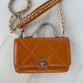 Chanel AP3267 19 Wallet on Chain Woc Shiny Lambskin Brown - Silver - View 1