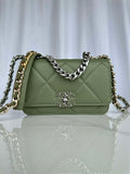 Chanel AP3267 19 Wallet on Chain Woc Shiny Lambskin Green