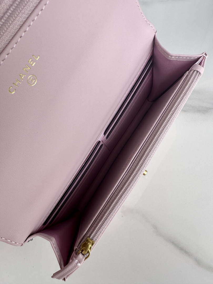 Chanel AP3267 19 Wallet on Chain Woc Shiny Lambskin Pink