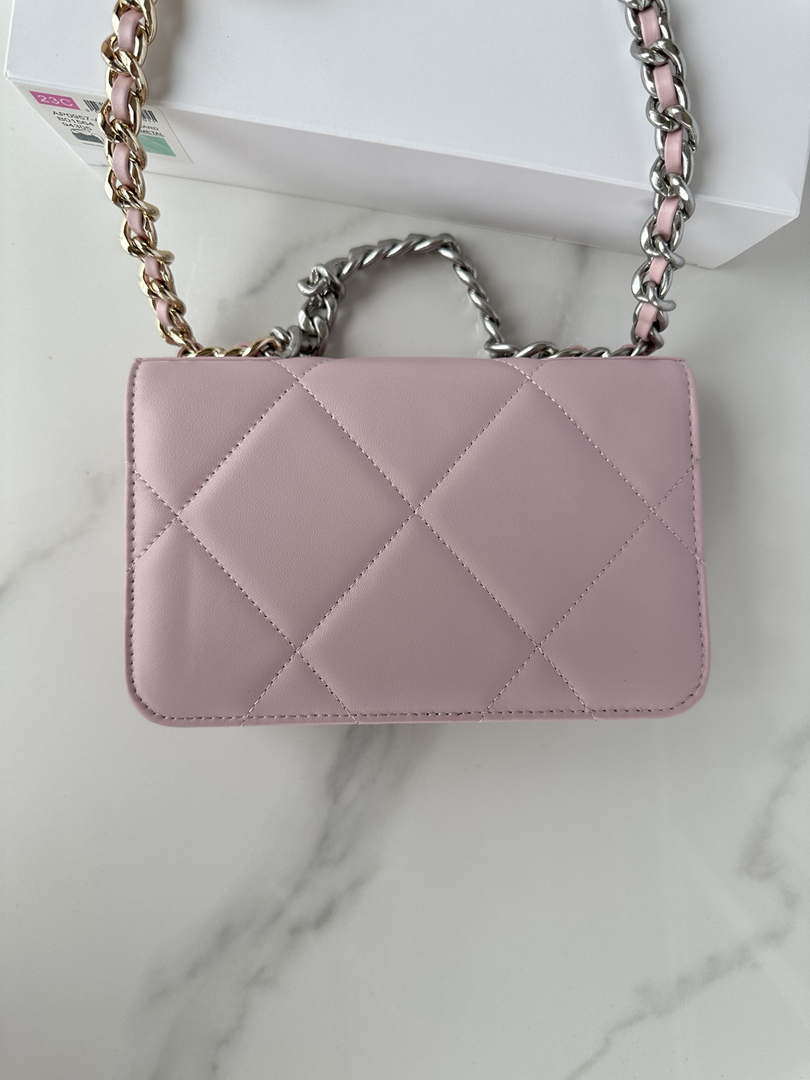 Chanel AP3267 19 Wallet on Chain Woc Shiny Lambskin Pink