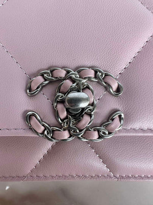 Chanel AP3267 19 Wallet on Chain Woc Shiny Lambskin Pink - Silver - View 14