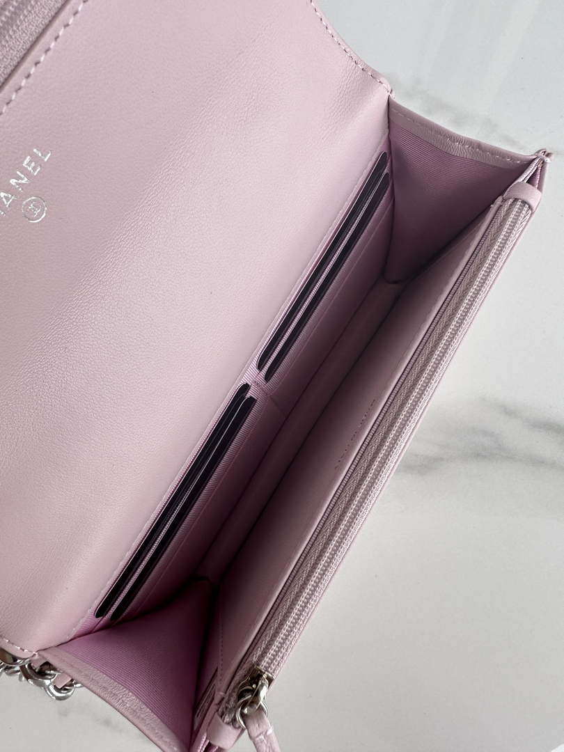 Chanel AP3267 19 Wallet on Chain Woc Shiny Lambskin Pink