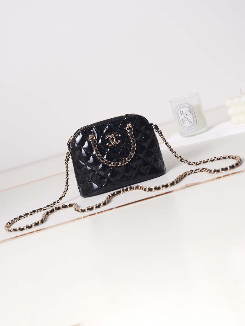 Chanel AP3345 Shell bag Patent Calfskin Black - Default Title - View 1