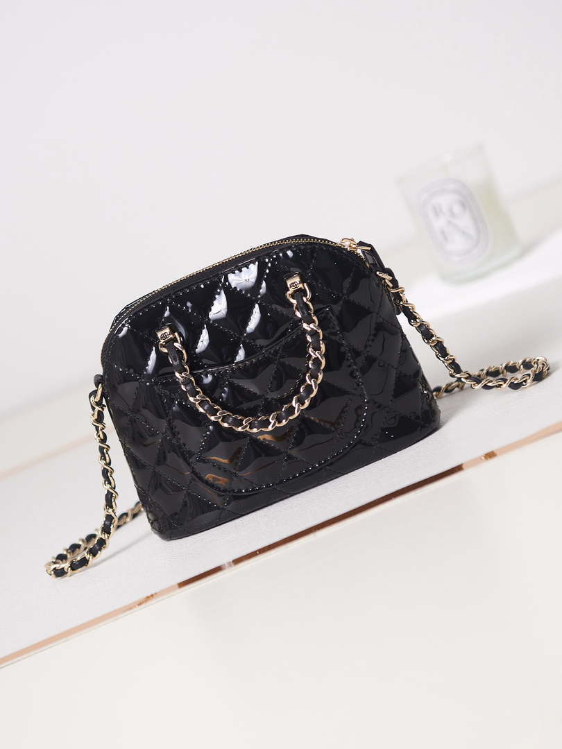 Chanel AP3345 Shell bag Patent Calfskin Black - Default Title - View 5