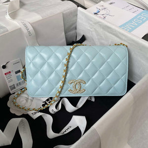 Chanel AP3363 Flap Baguette Bag Lambskin Blue - Default Title - View 1