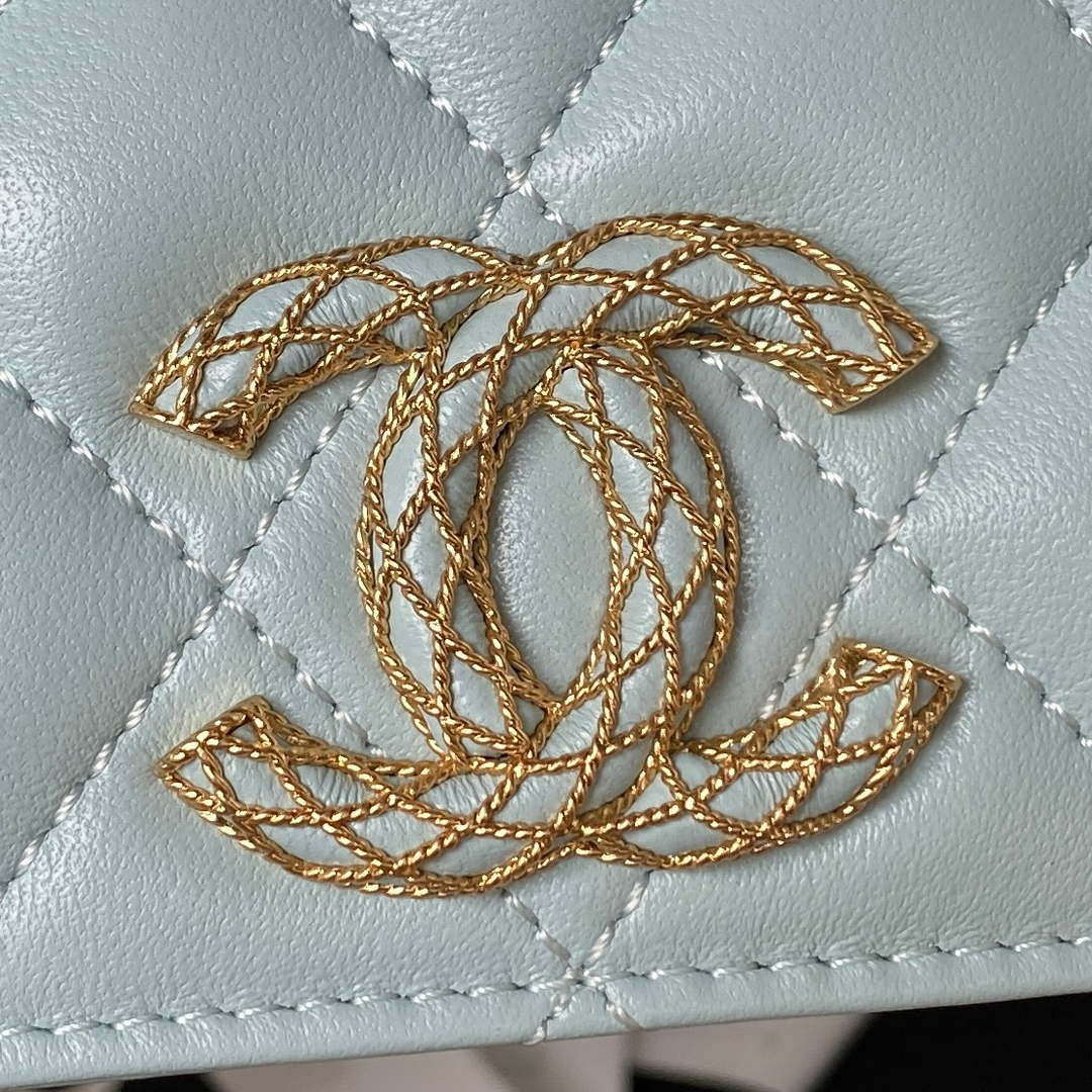 Chanel AP3363 Flap Baguette Bag Lambskin Blue