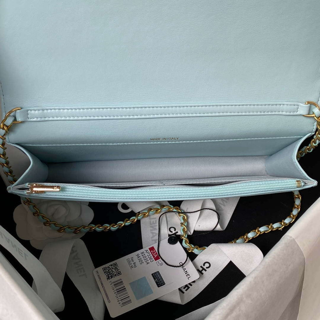 Chanel AP3363 Flap Baguette Bag Lambskin Blue