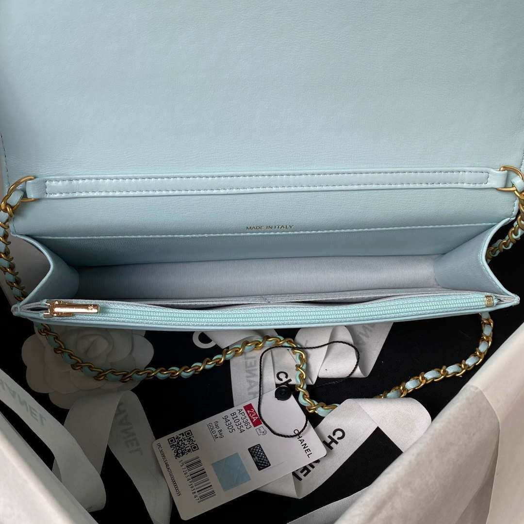 Chanel AP3363 Flap Baguette Bag Lambskin Blue - Default Title - View 6
