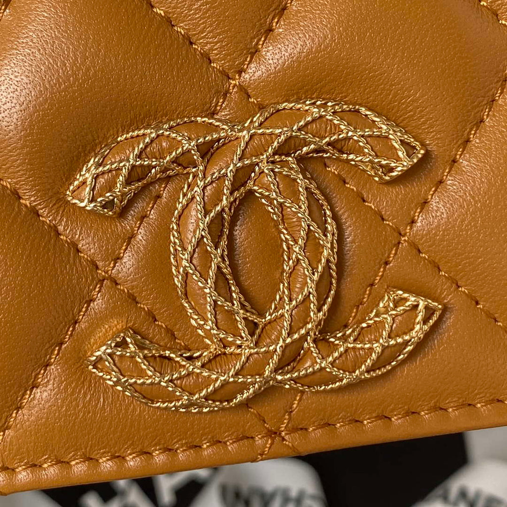 Chanel AP3363 Flap Baguette Bag Lambskin Brown