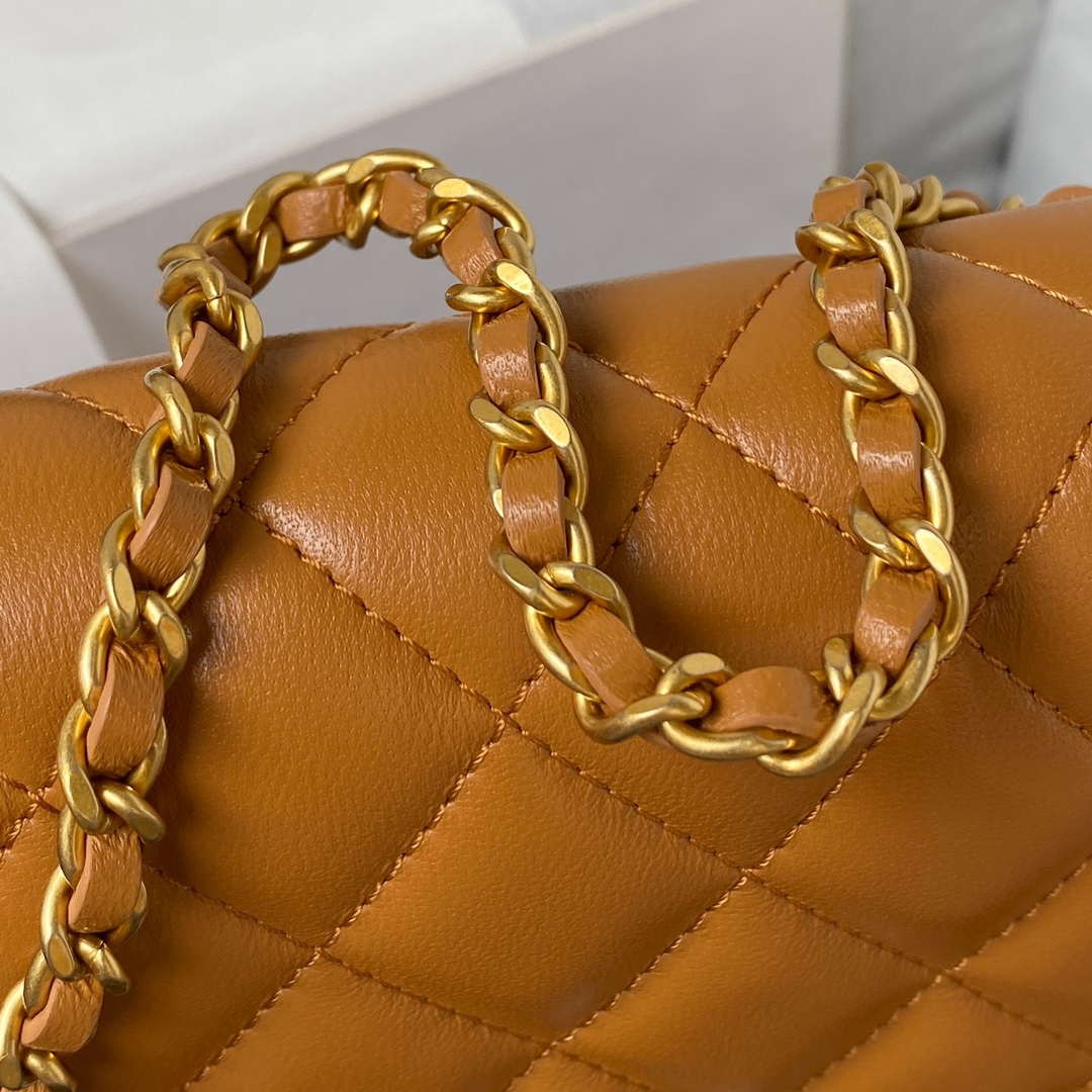 Chanel AP3363 Flap Baguette Bag Lambskin Brown - Default Title - View 4