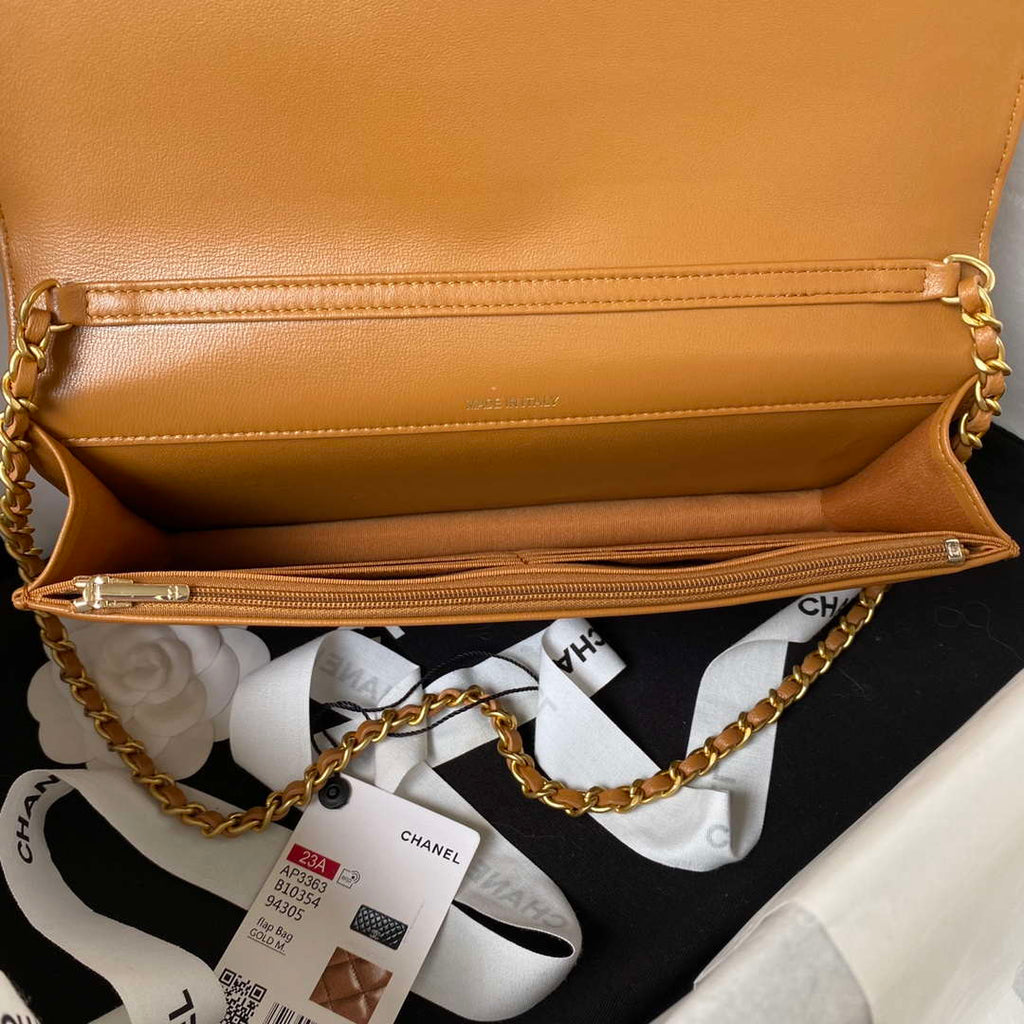 Chanel AP3363 Flap Baguette Bag Lambskin Brown