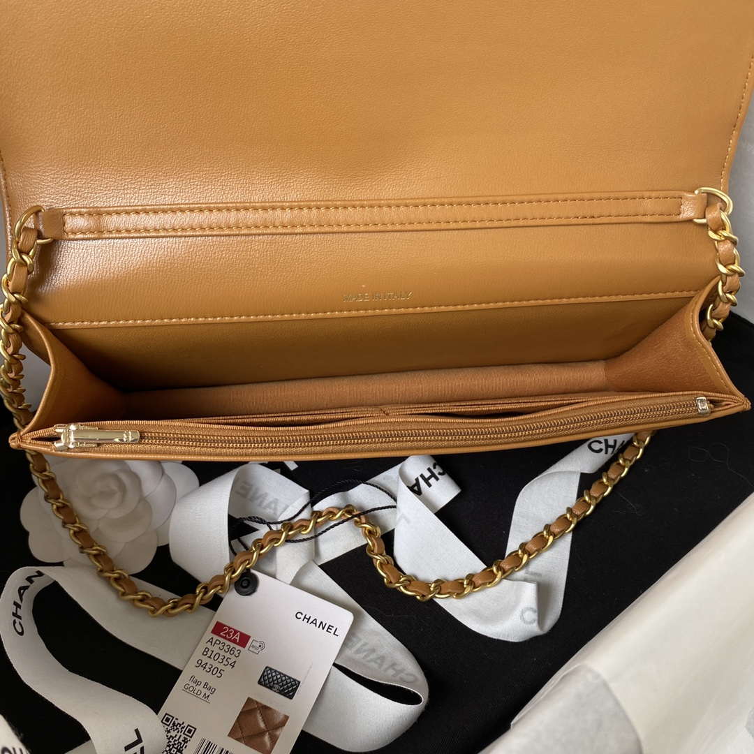 Chanel AP3363 Flap Baguette Bag Lambskin Brown - Default Title - View 7
