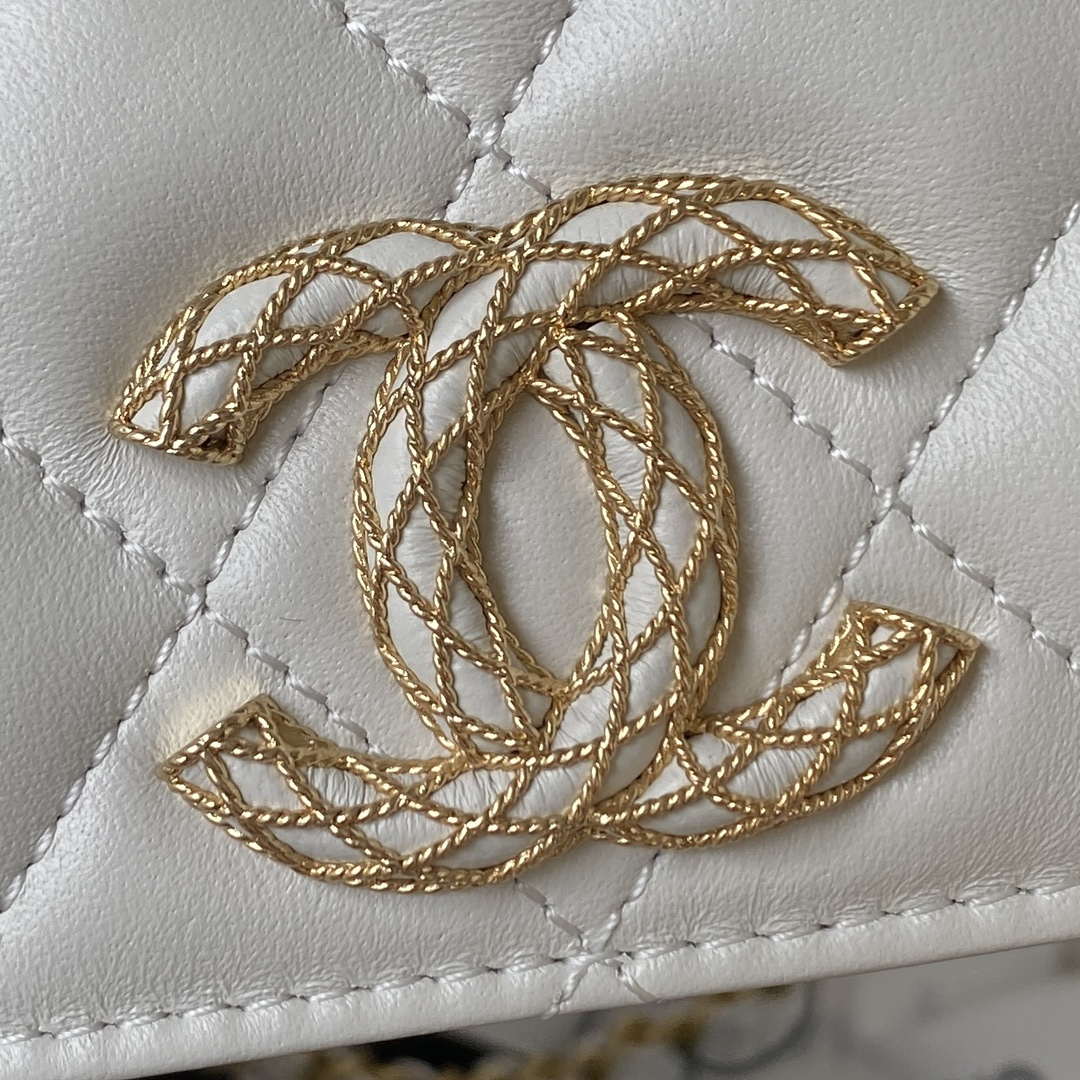 Chanel AP3363 Flap Baguette Bag Lambskin White - Default Title - View 3