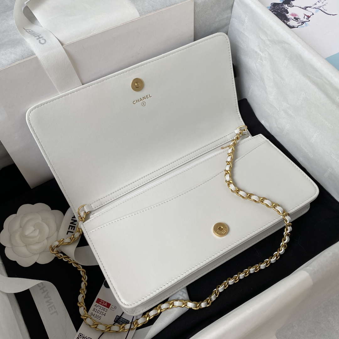 Chanel AP3363 Flap Baguette Bag Lambskin White - Default Title - View 6
