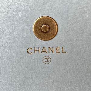 Chanel AP3385 Woc Flap Phone Holder With Chain Lambskin Blue Gold - Default Title - View 9