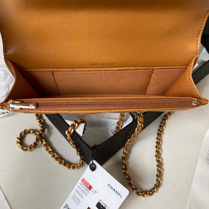 Chanel AP3385 Woc Flap Phone Holder With Chain Lambskin Caramel Gold - Default Title - View 8
