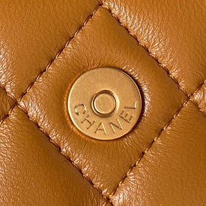 Chanel AP3385 Woc Flap Phone Holder With Chain Lambskin Caramel Gold - Default Title - View 9