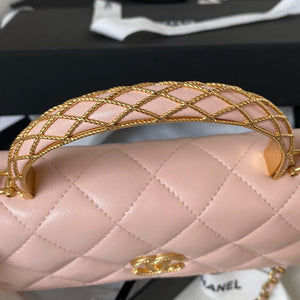 Chanel AP3385 Woc Flap Phone Holder With Chain Lambskin Pink Gold - Default Title - View 4