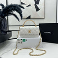 Chanel AP3385 Woc Flap Phone Holder With Chain Lambskin White Gold - Default Title - View 1
