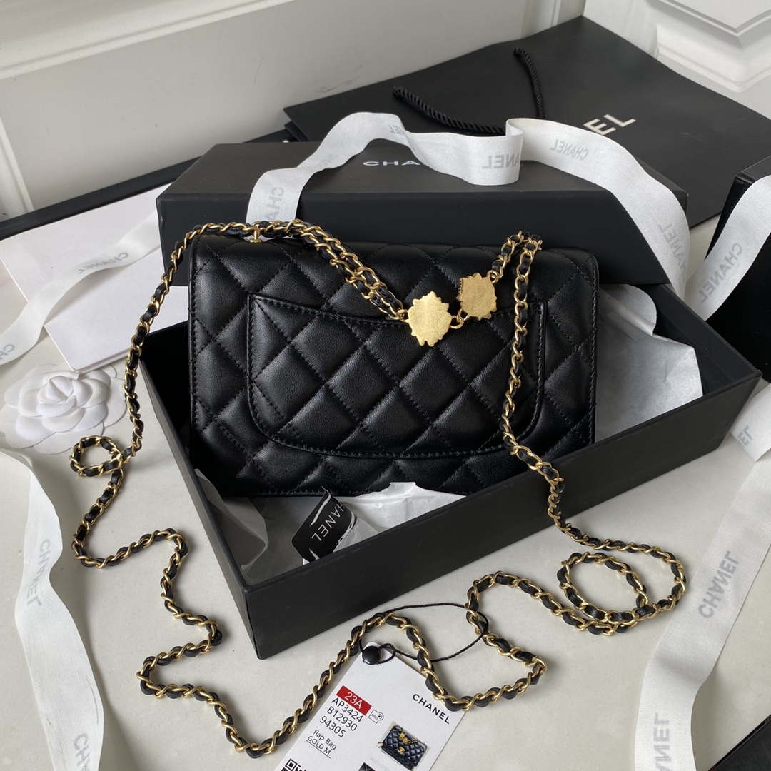 Chanel AP3424 Woc Mini Flap Bag Lambskin Black