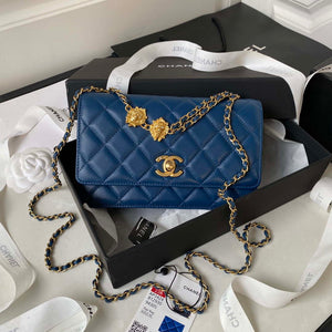 Chanel AP3424 Woc Mini Flap Bag Lambskin Blue - Default Title - View 1