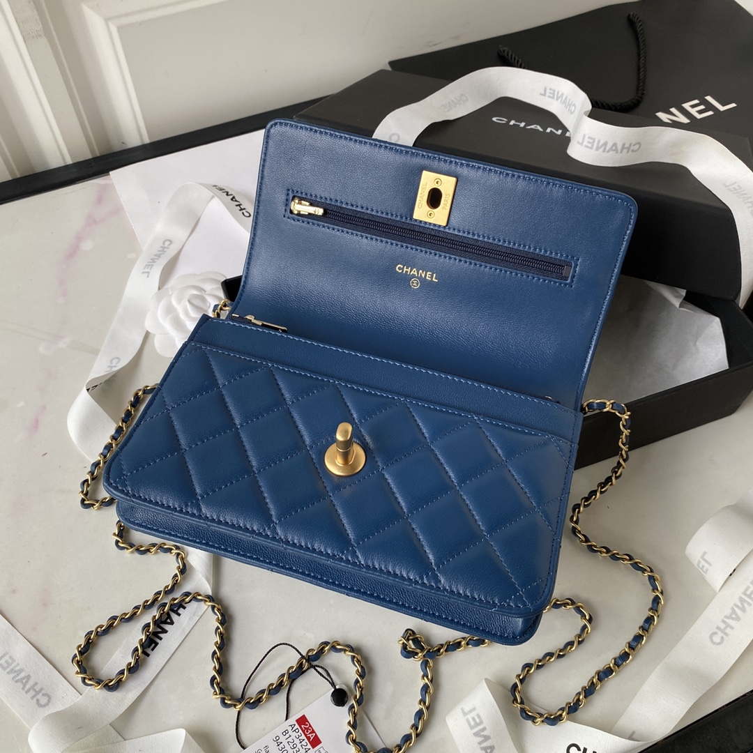 Chanel AP3424 Woc Mini Flap Bag Lambskin Blue - Default Title - View 5