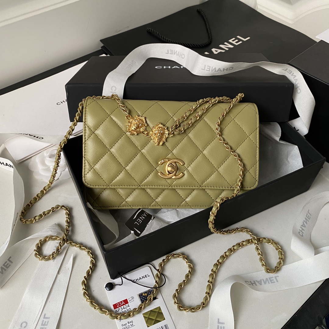 Chanel AP3424 Woc Mini Flap Bag Lambskin Lemon Yellow - Default Title - View 1
