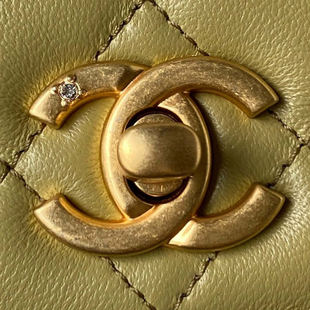 Chanel AP3424 Woc Mini Flap Bag Lambskin Lemon Yellow