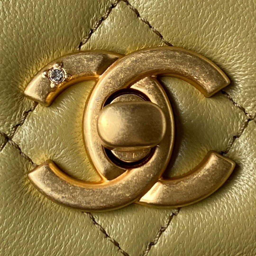 Chanel AP3424 Woc Mini Flap Bag Lambskin Lemon Yellow