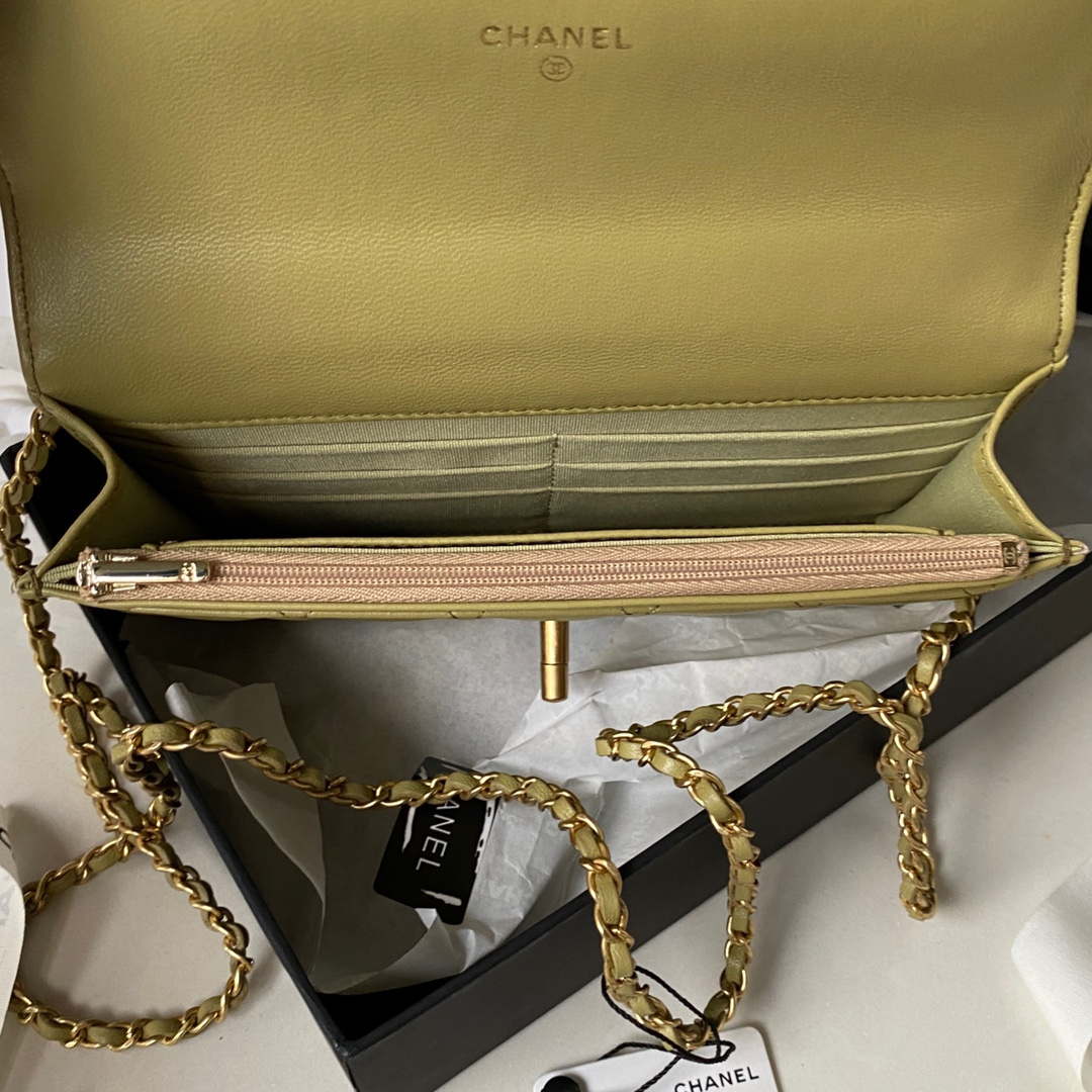 Chanel AP3424 Woc Mini Flap Bag Lambskin Lemon Yellow - Default Title - View 7