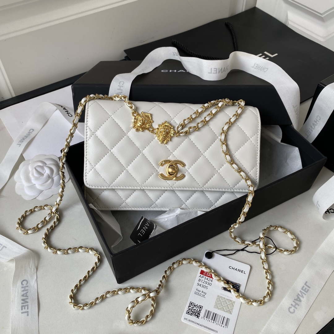 Chanel AP3424 Woc Mini Flap Bag Lambskin White - Default Title - View 1