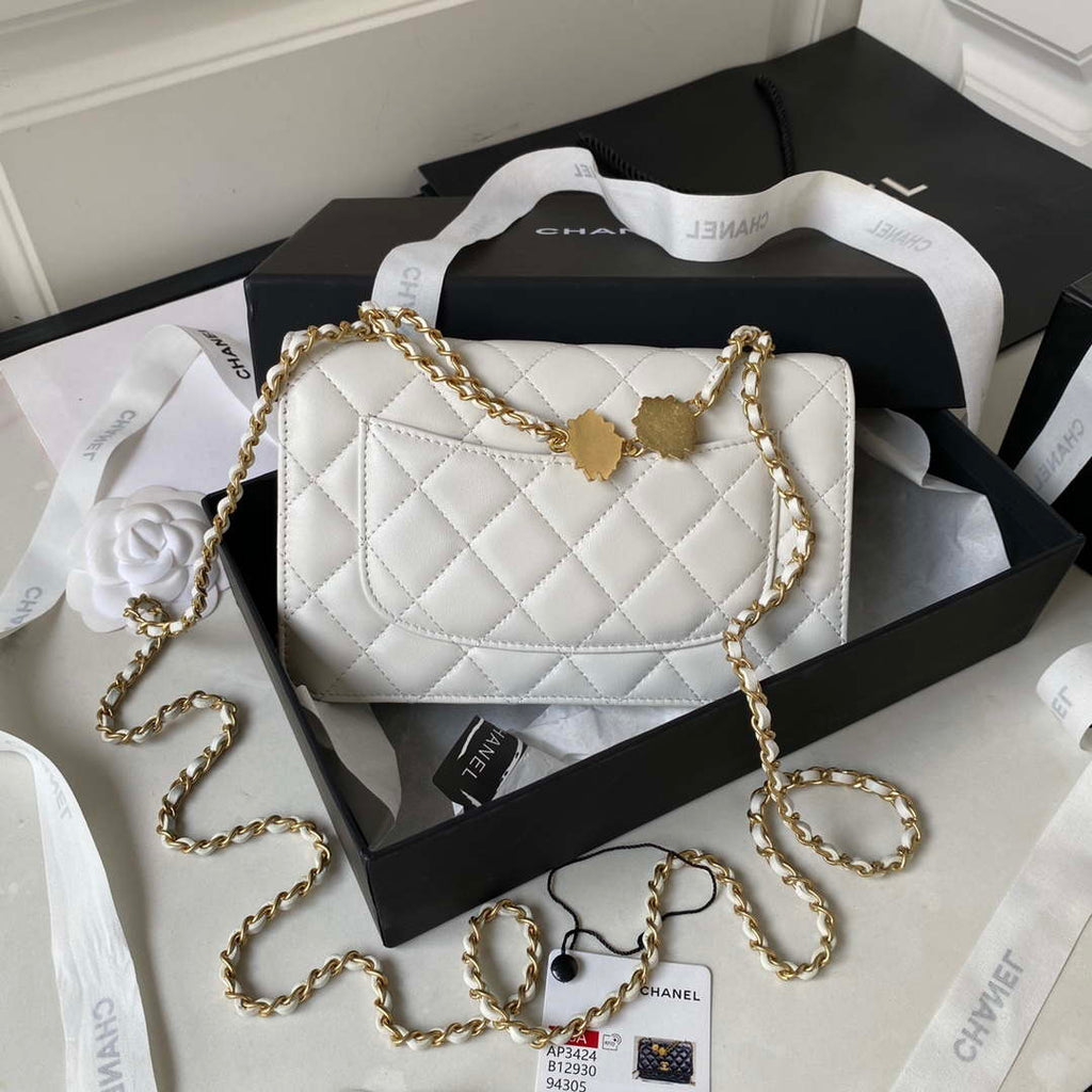 Chanel AP3424 Woc Mini Flap Bag Lambskin White