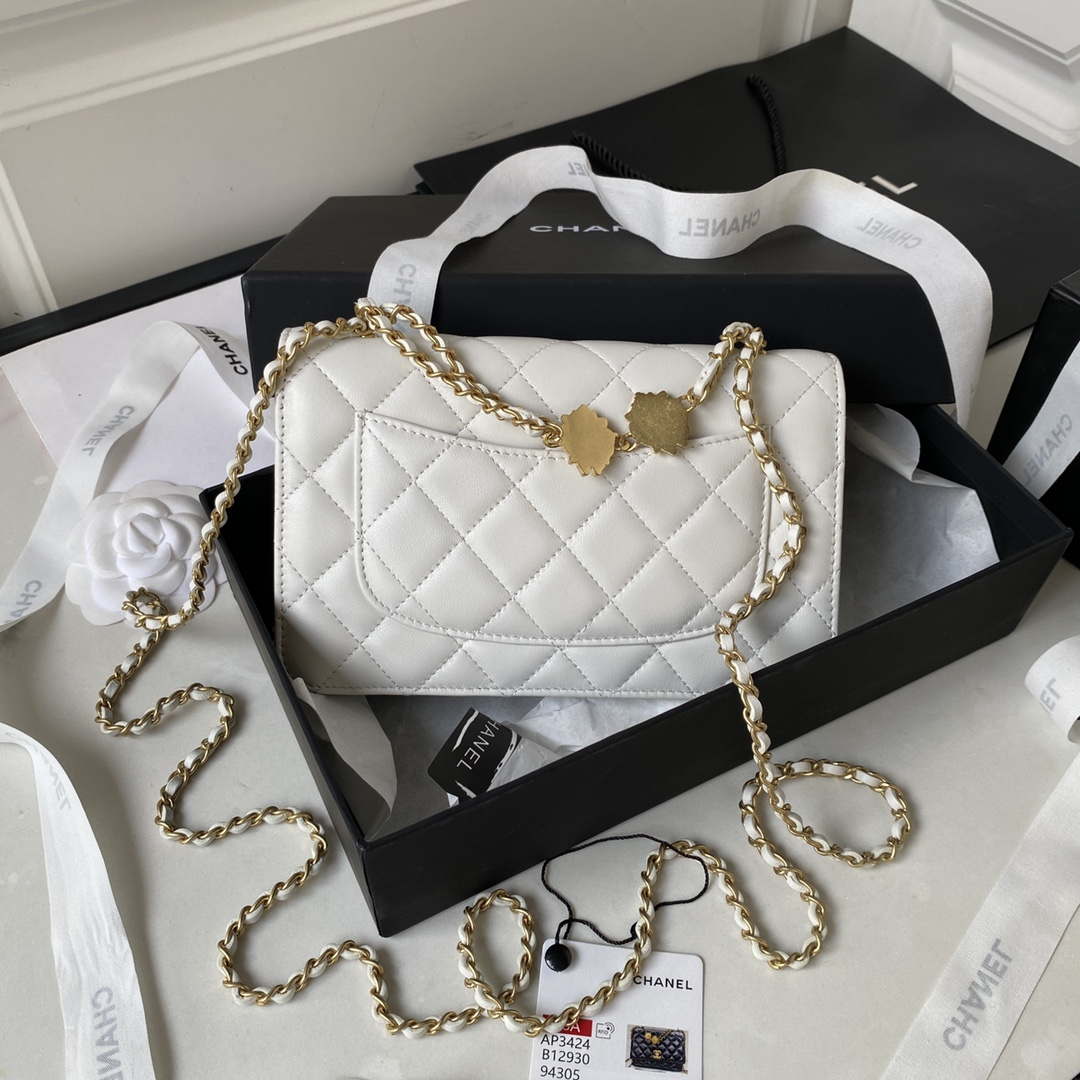 Chanel AP3424 Woc Mini Flap Bag Lambskin White - Default Title - View 2