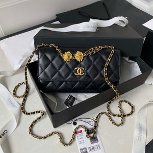 Chanel AP3426 Woc Mini Flap Bag Lambskin 17cm Black - Default Title - View 1